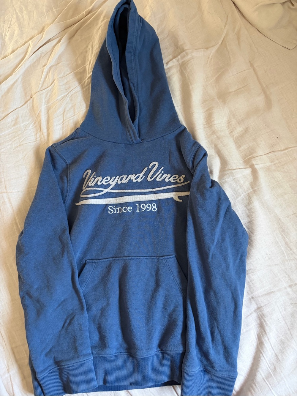 Vineyard Vines Blue Hoodie with White Logo